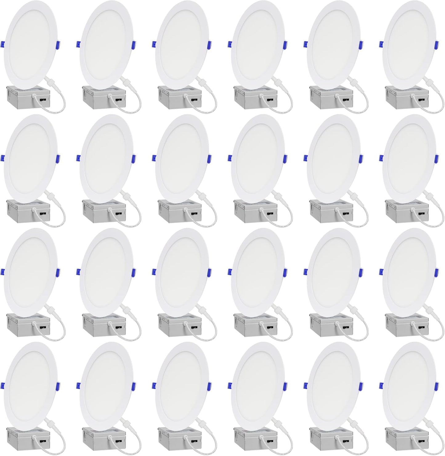 24-Pack of 8-Inch Slim LED Recessed Lights for Bright Spaces