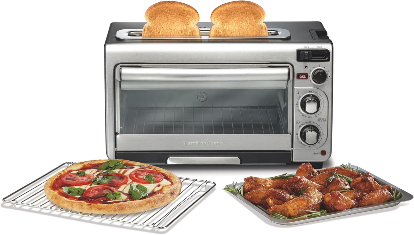 Hamilton Beach 2-in-1 Toaster Oven & 2-Slice Toaster - Versatile & Time-Saving!