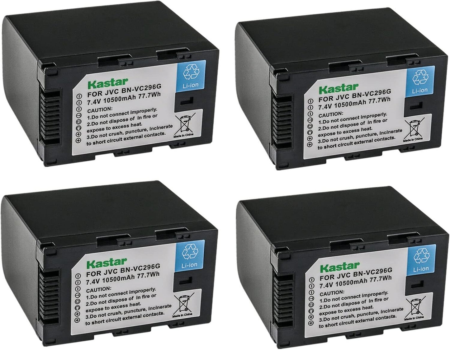 Kastar 4-Pack BN-VC296G 7.4V 10500mAh Li-ion Battery Replacement