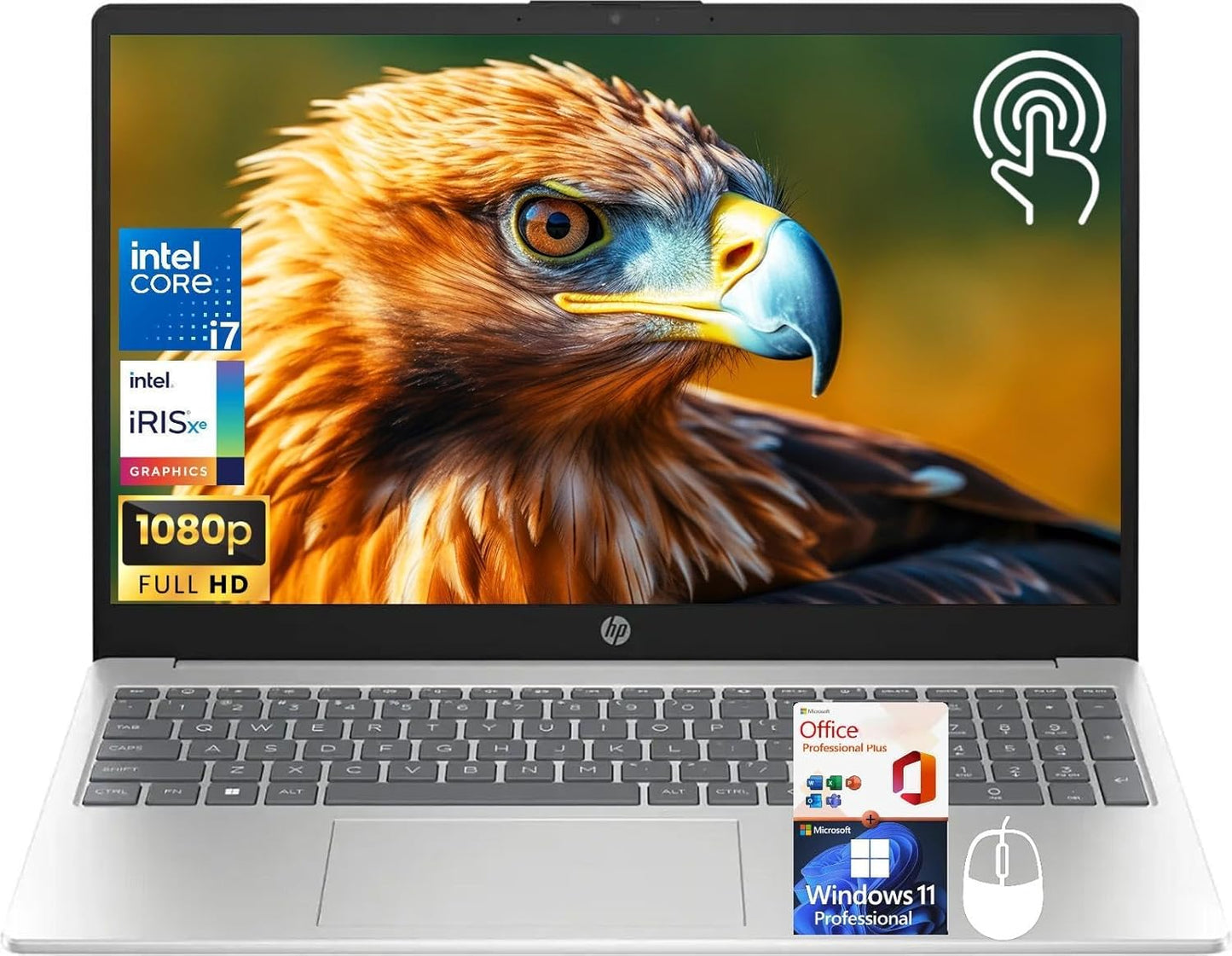 HP 15.6 Touchscreen Laptop with Intel i7 Processor for Business