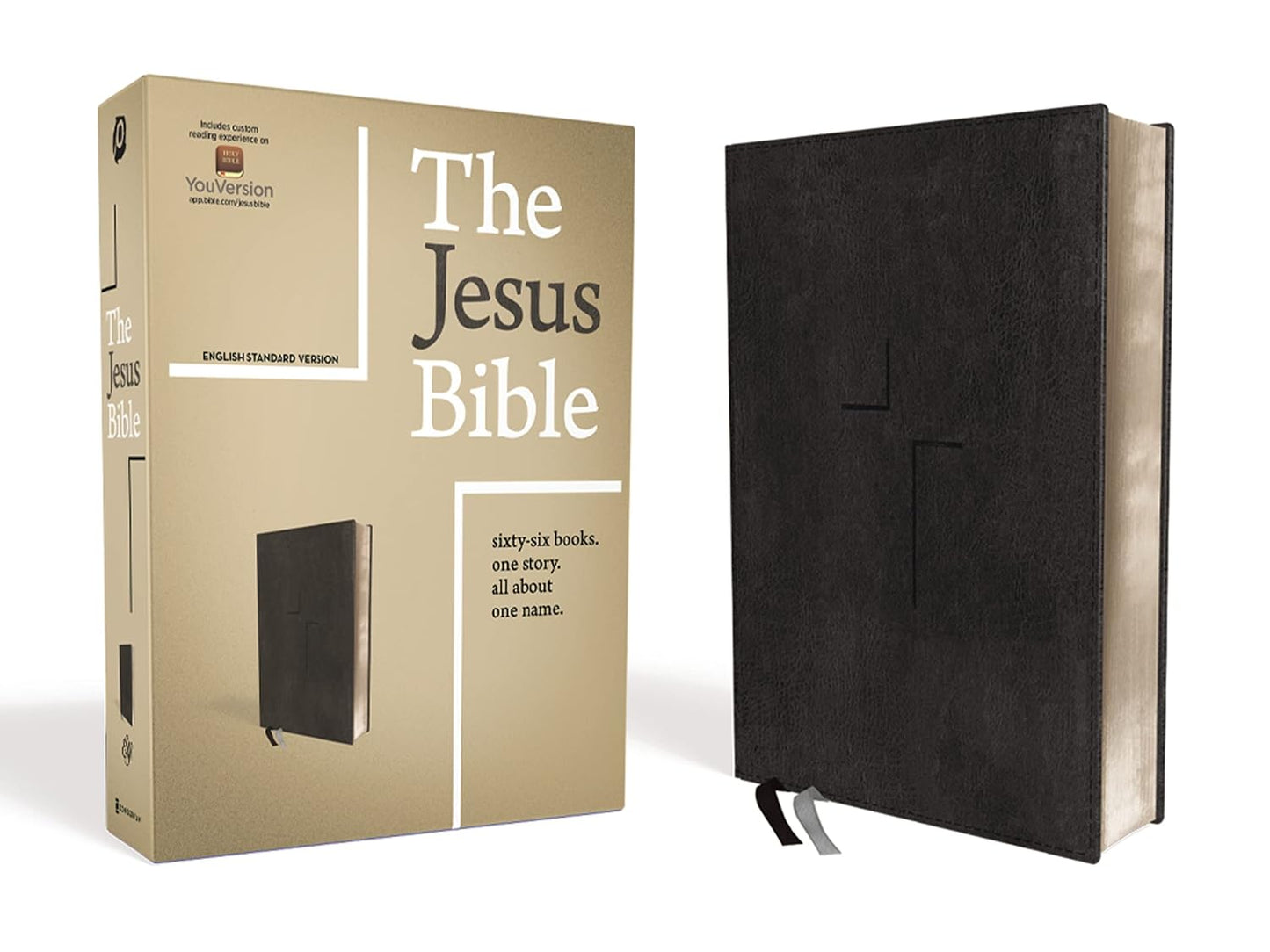 The Jesus Bible ESV Edition Leathersoft Black for Devotional Reading