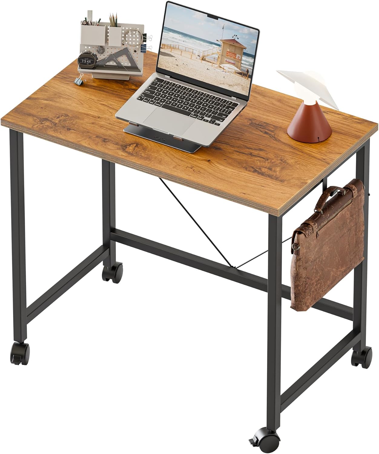 Mericonia Rolling Computer Desk with Wheels for Small Spaces