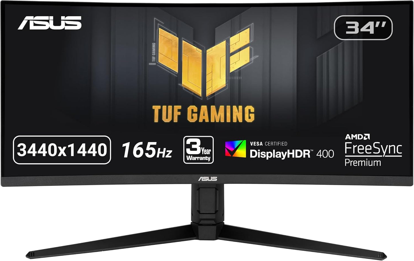 ASUS TUF 34 Curved Gaming Monitor - 165Hz 1ms Extreme Motion Blur