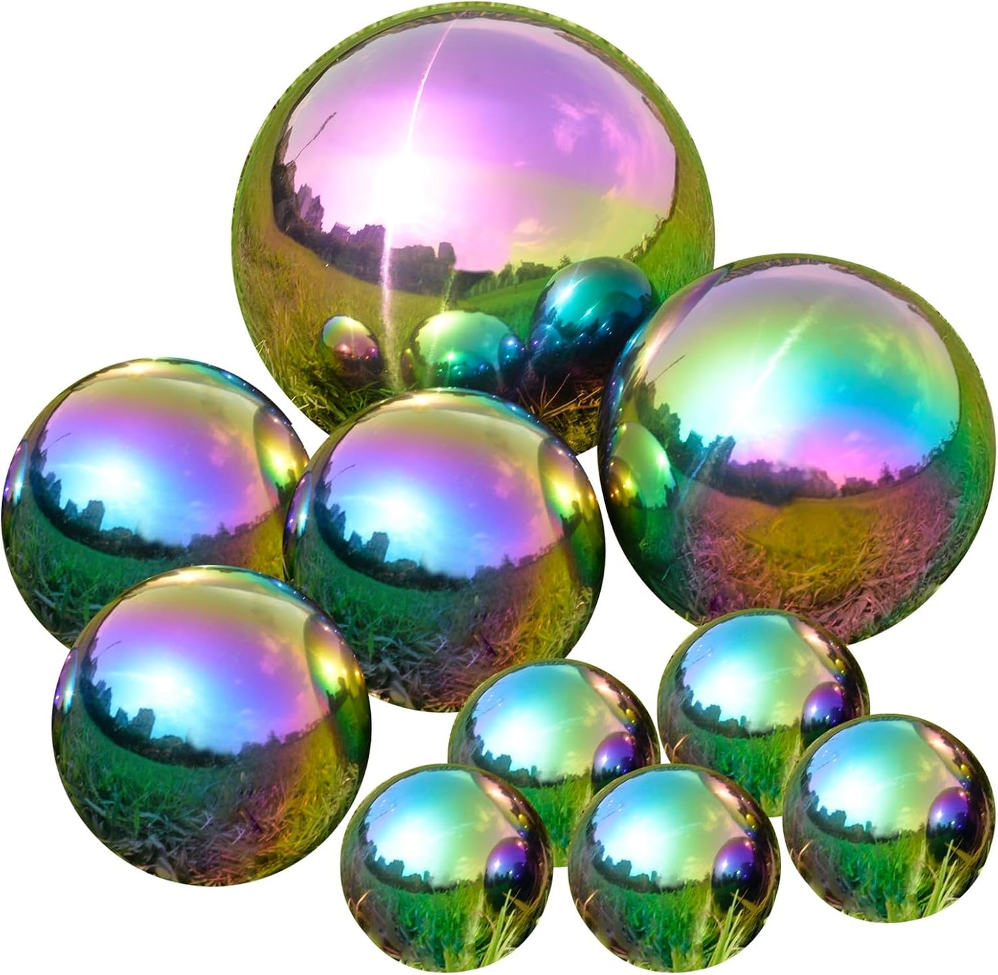 Stainless Steel Gazing Ball Set for Stunning Garden Decor