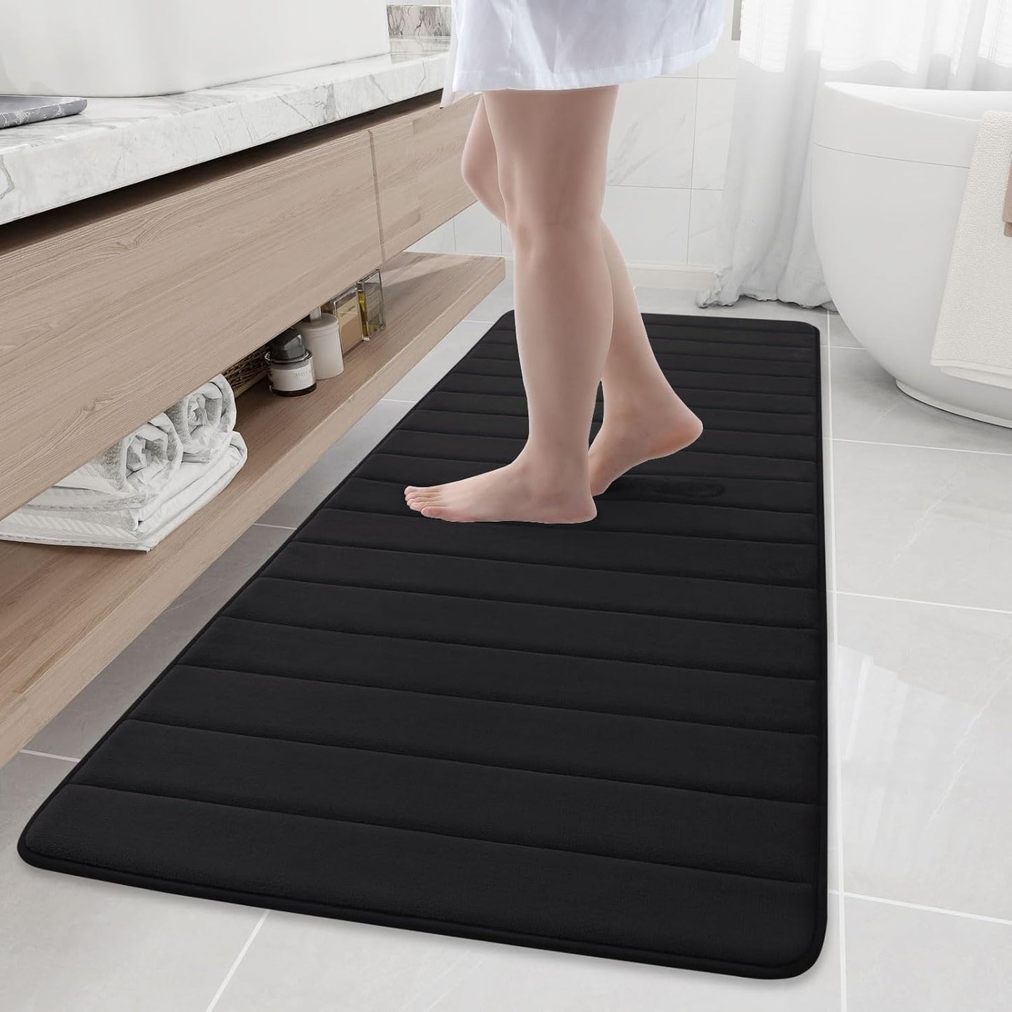 Buganda Memory Foam Bath Mat - Ultra Soft Non-Slip Rug 70in x 24