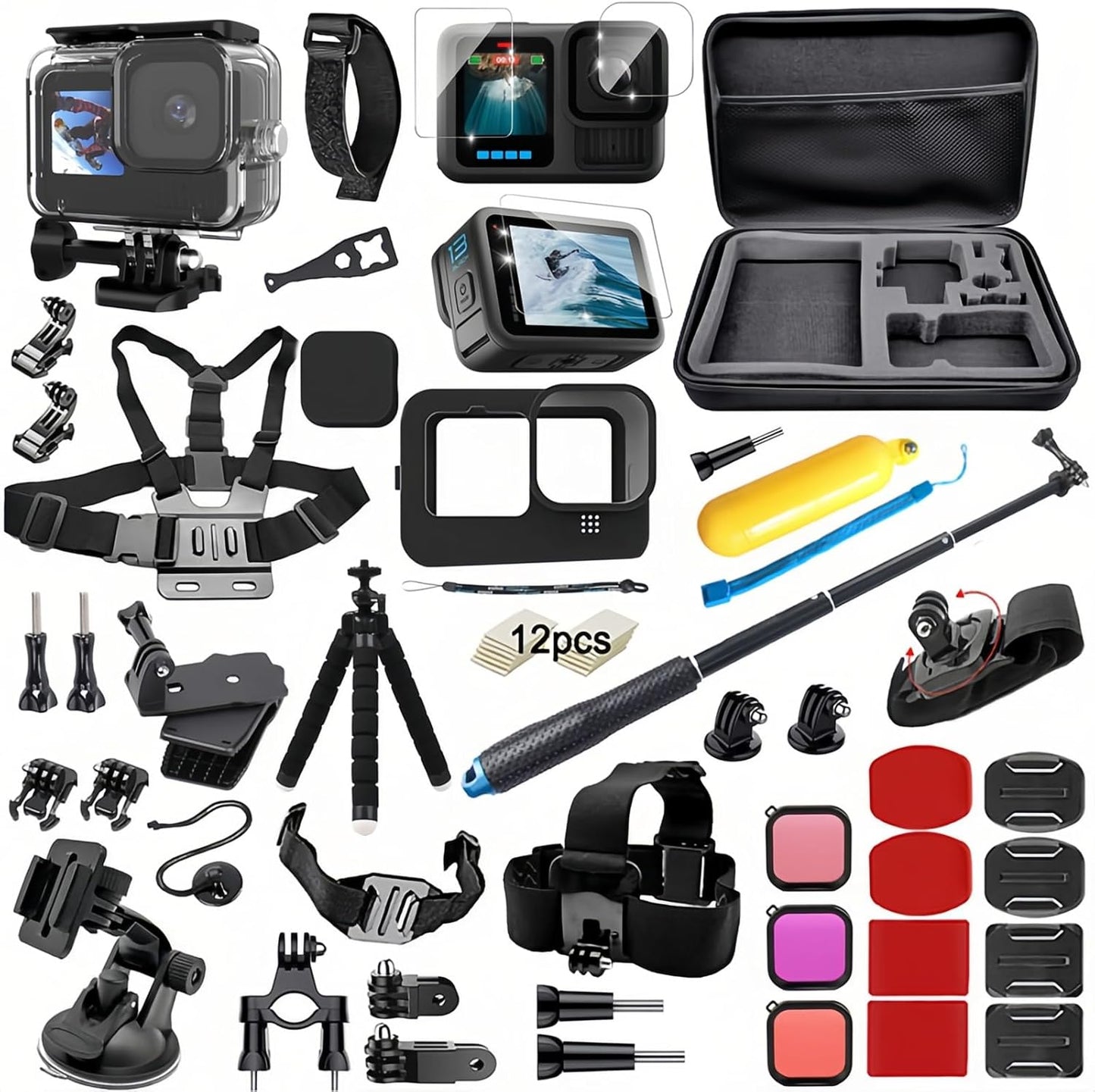 Accessories Kit for Gopro Hero 13 Black - Ultimate Bundle