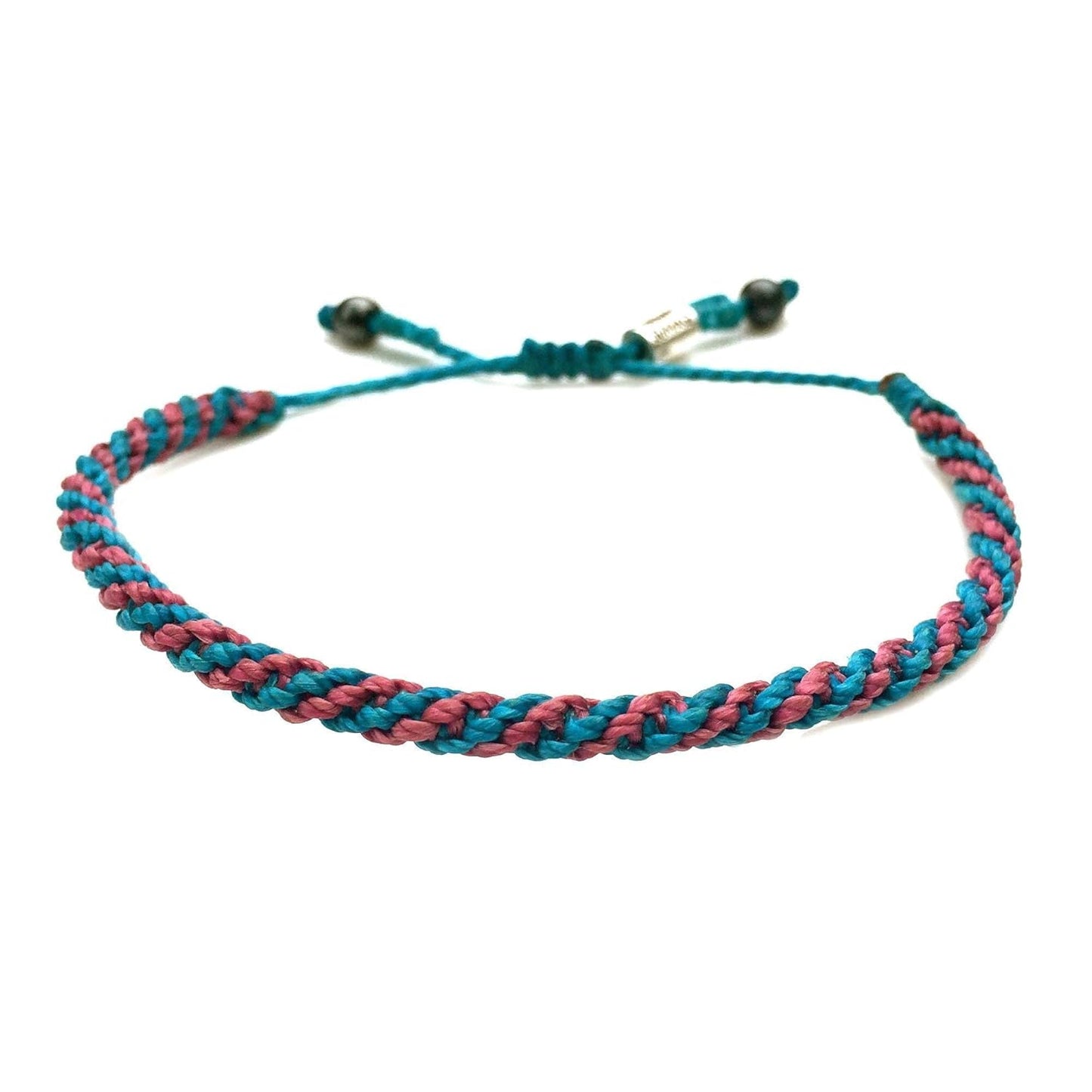 Teal Violet Sailor Rope Bracelet - Handmade Nautical Jewelry