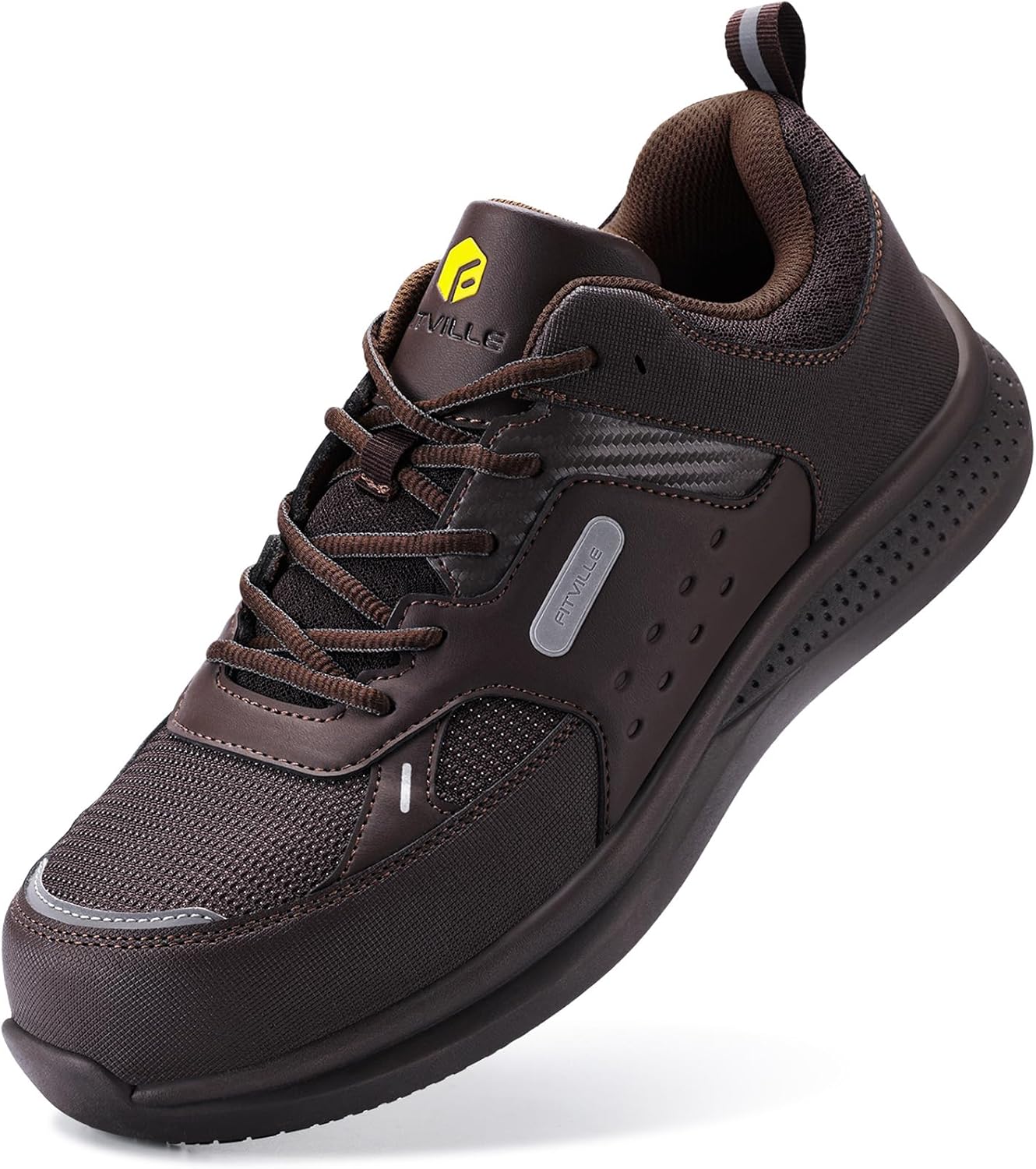 FitVille Extra Wide Steel Toe Shoes for Men - Ultimate Comfort