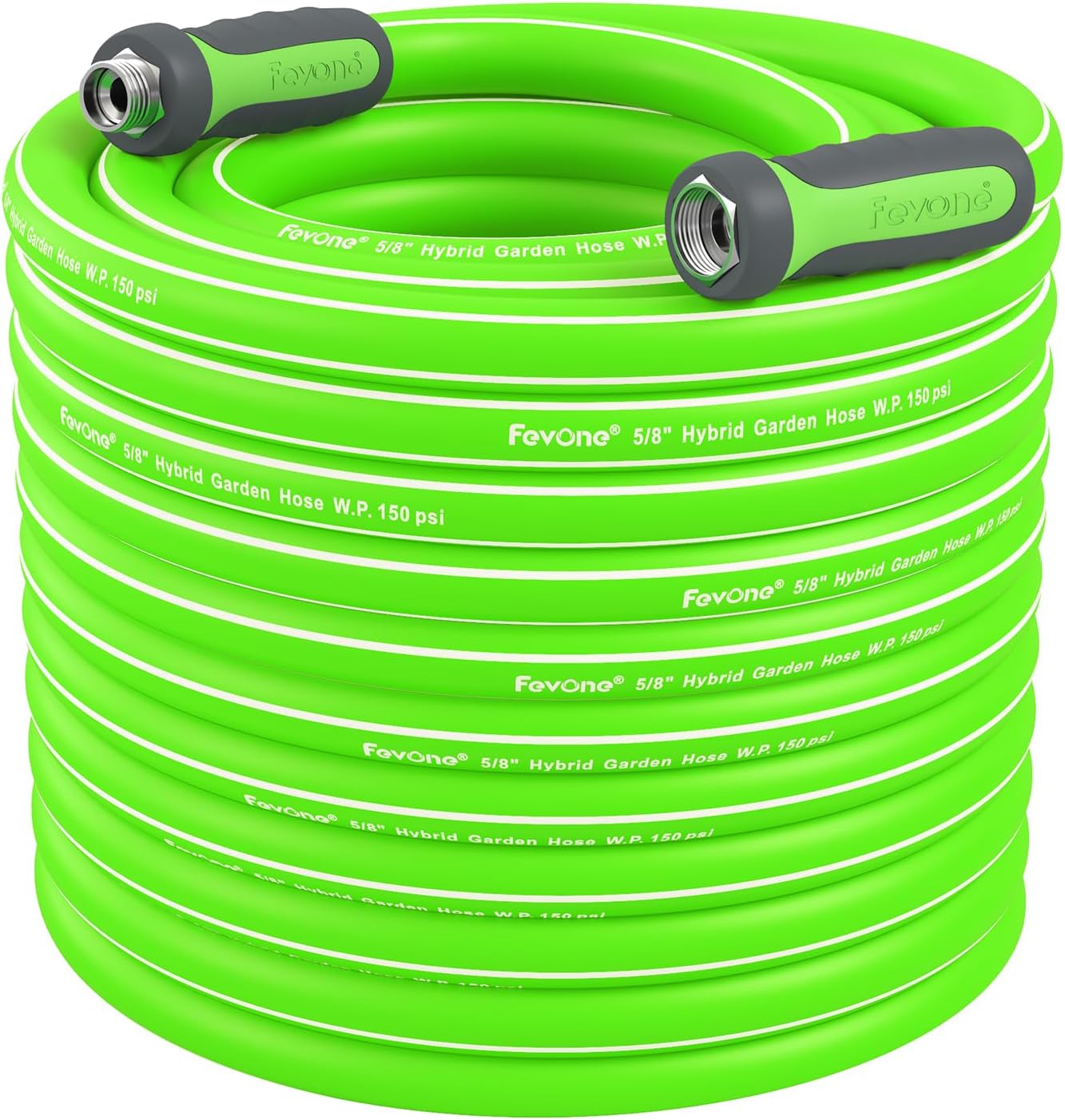 Fevone Garden Water Hose 5/8in x 105 ft with Solid Fittings