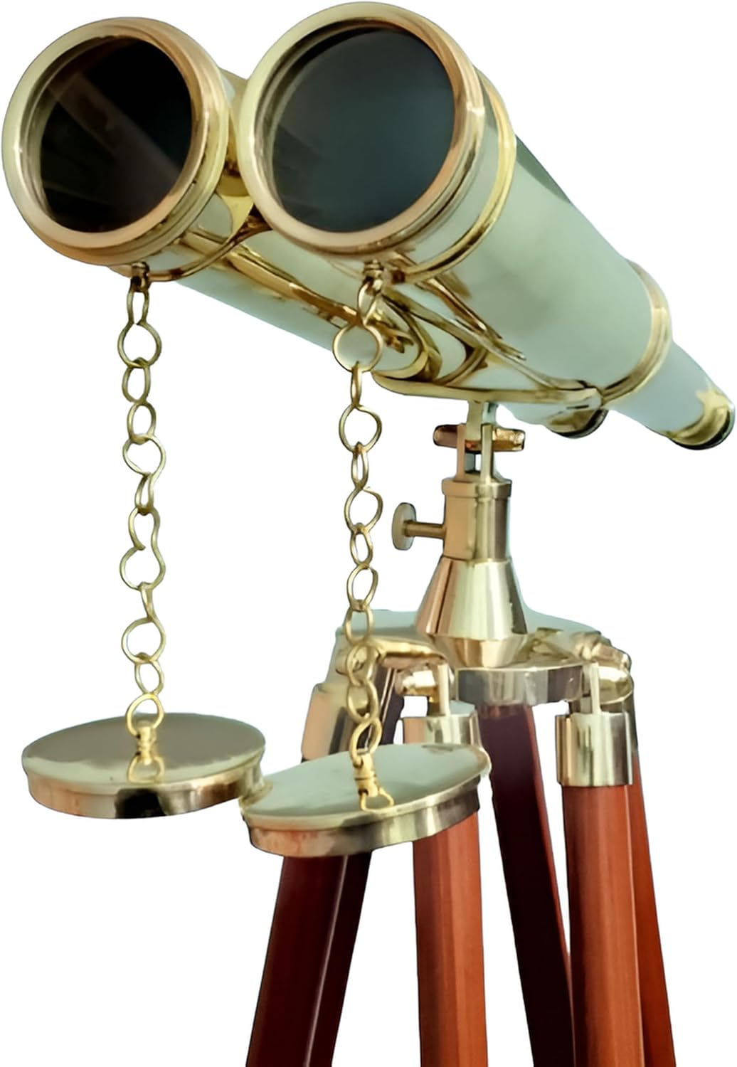 18 Inch Brass Binoculars with Wooden Tripod for Outdoor Adventures
