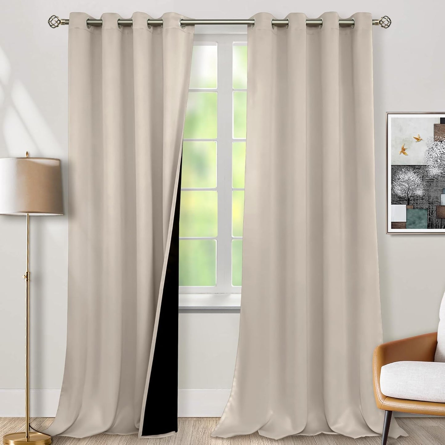 BGment Thermal Insulated Blackout Curtains for Bedroom 55 x 96