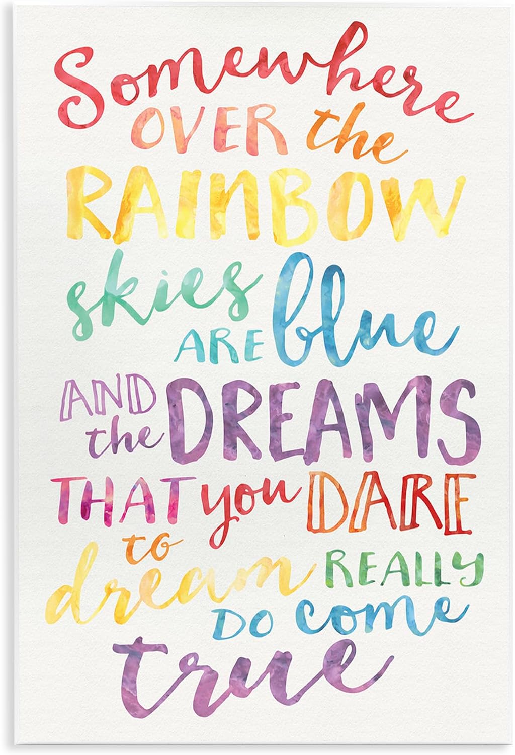 Somewhere Over The Rainbow Watercolors Wall Plaque for Kids