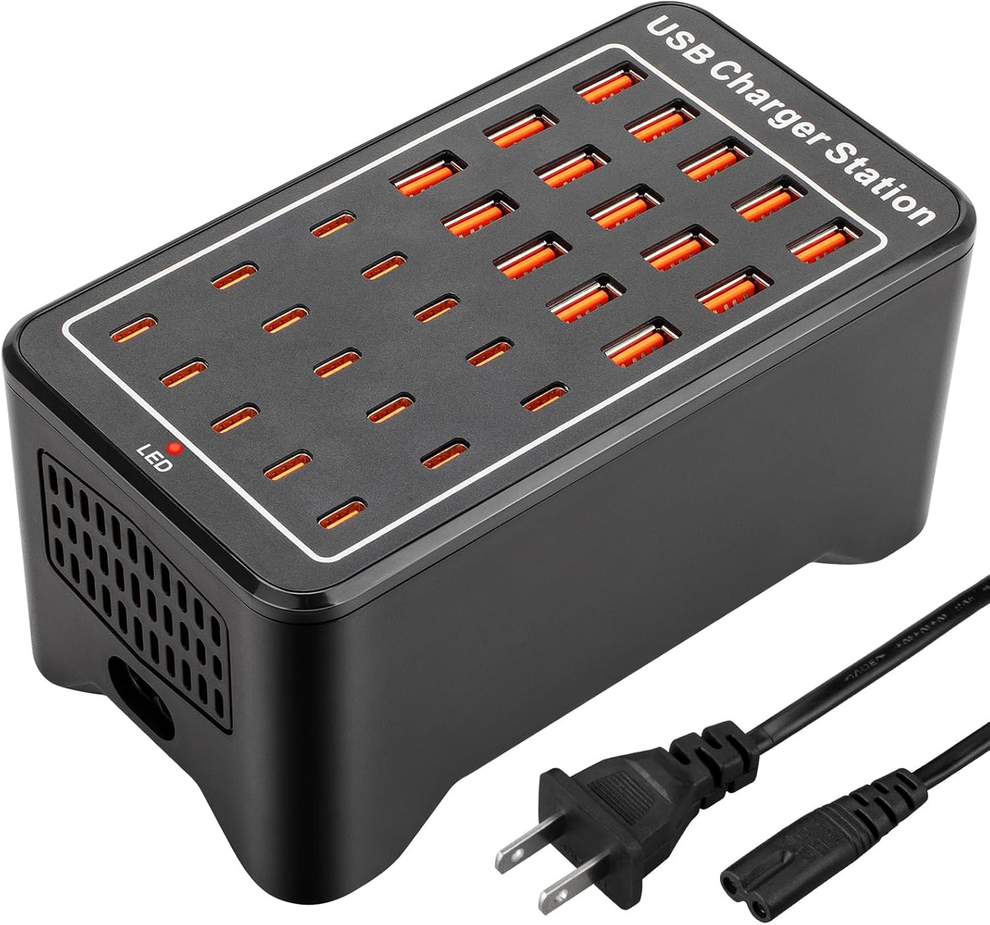 30 Port USB Charger Block for Fast Charging Multiple Devices