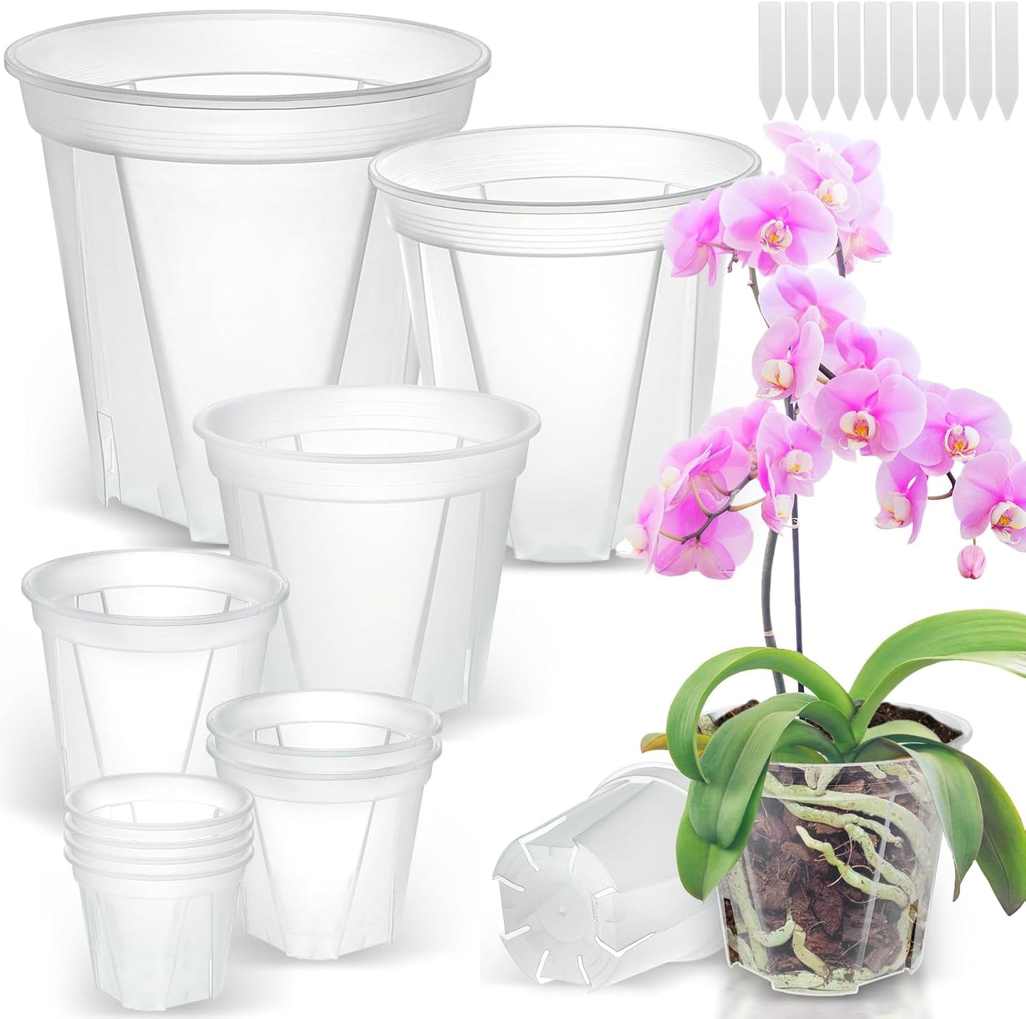 Clear Nursery Pots with Drainage for Indoor Outdoor Planting
