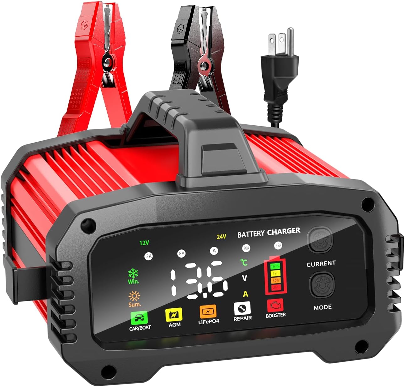 YONHAN 25A Trickle Charger: Boost & Maintain All Batteries