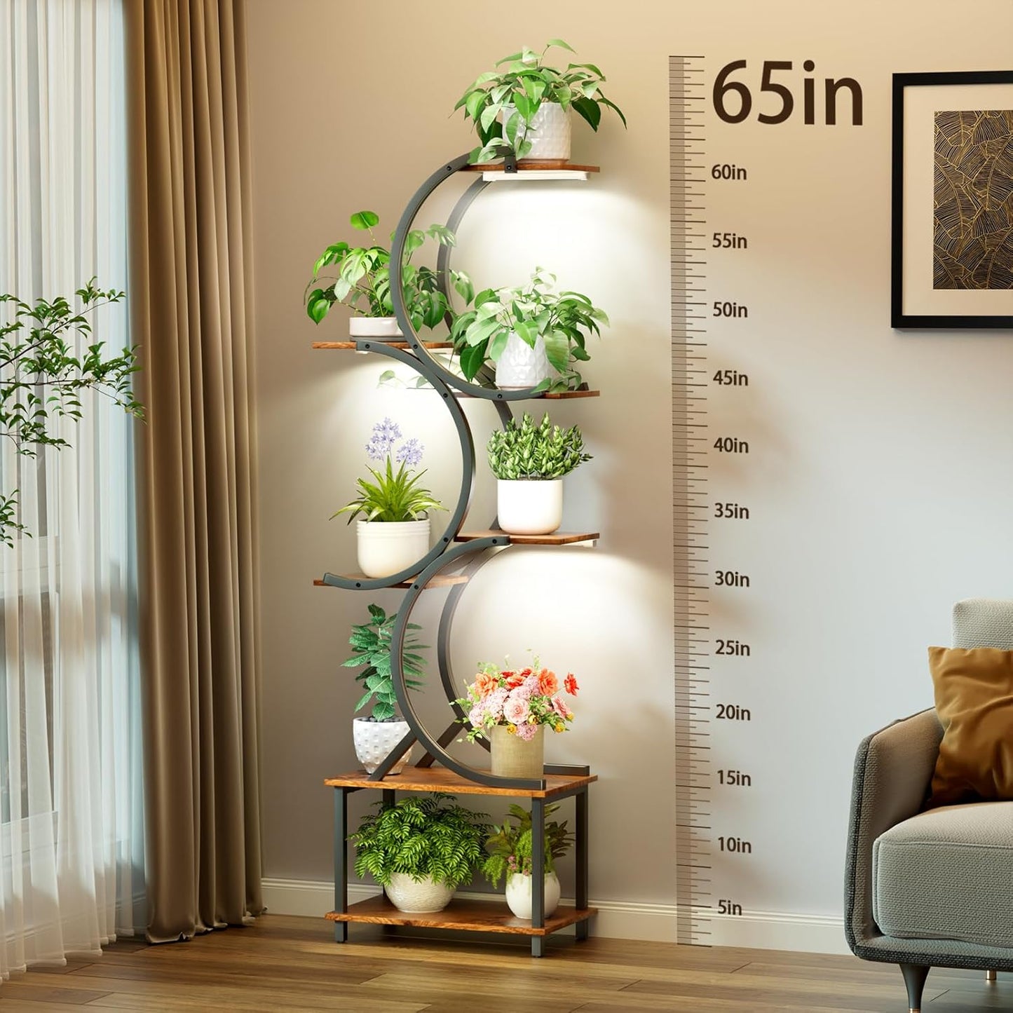 Plant Stand Indoor with Grow Lights, 7 Tiered Metal Shelf