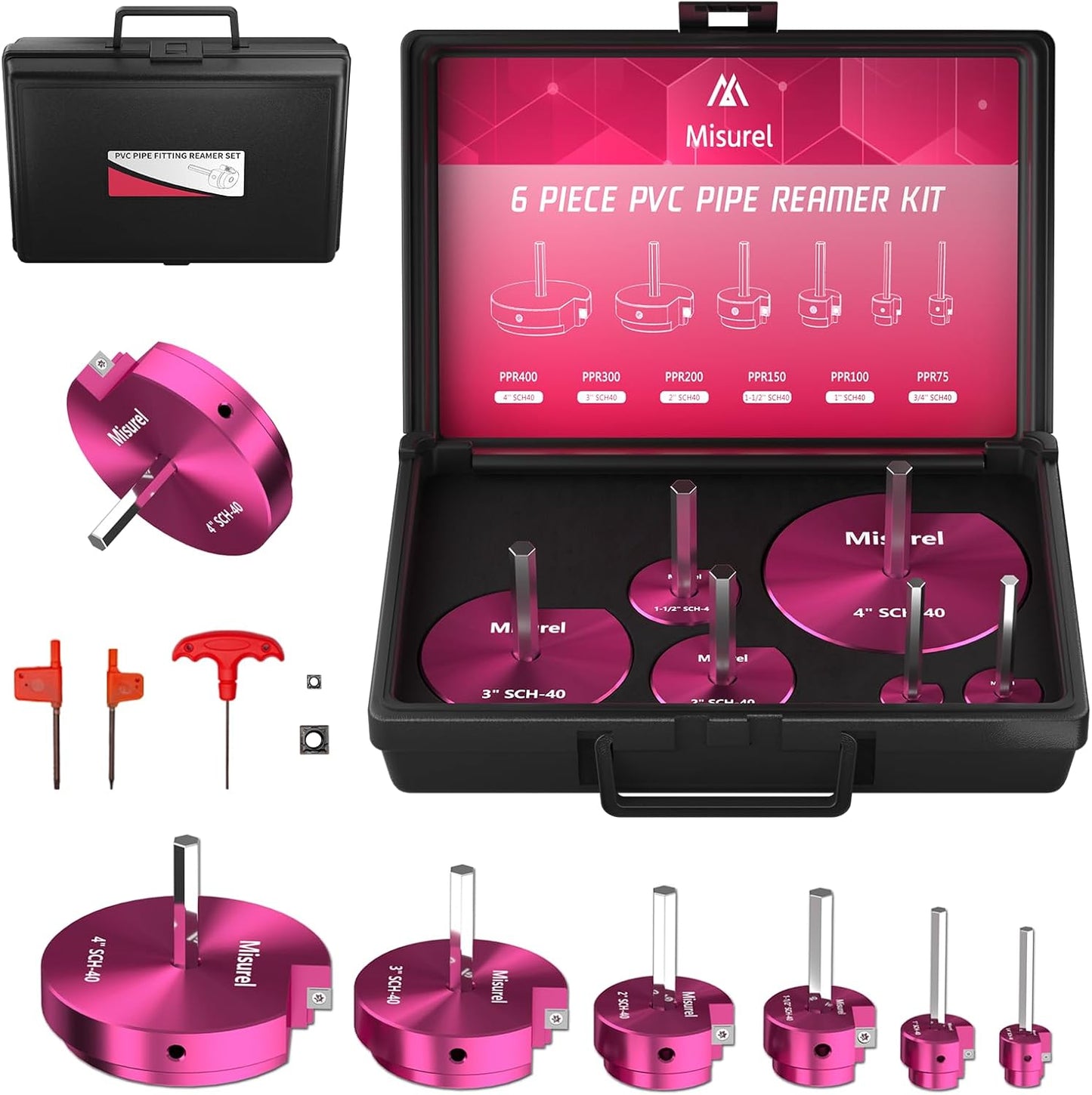 6 Pcs PVC Pipe Reamer Kit for Efficient Plumbing Solutions