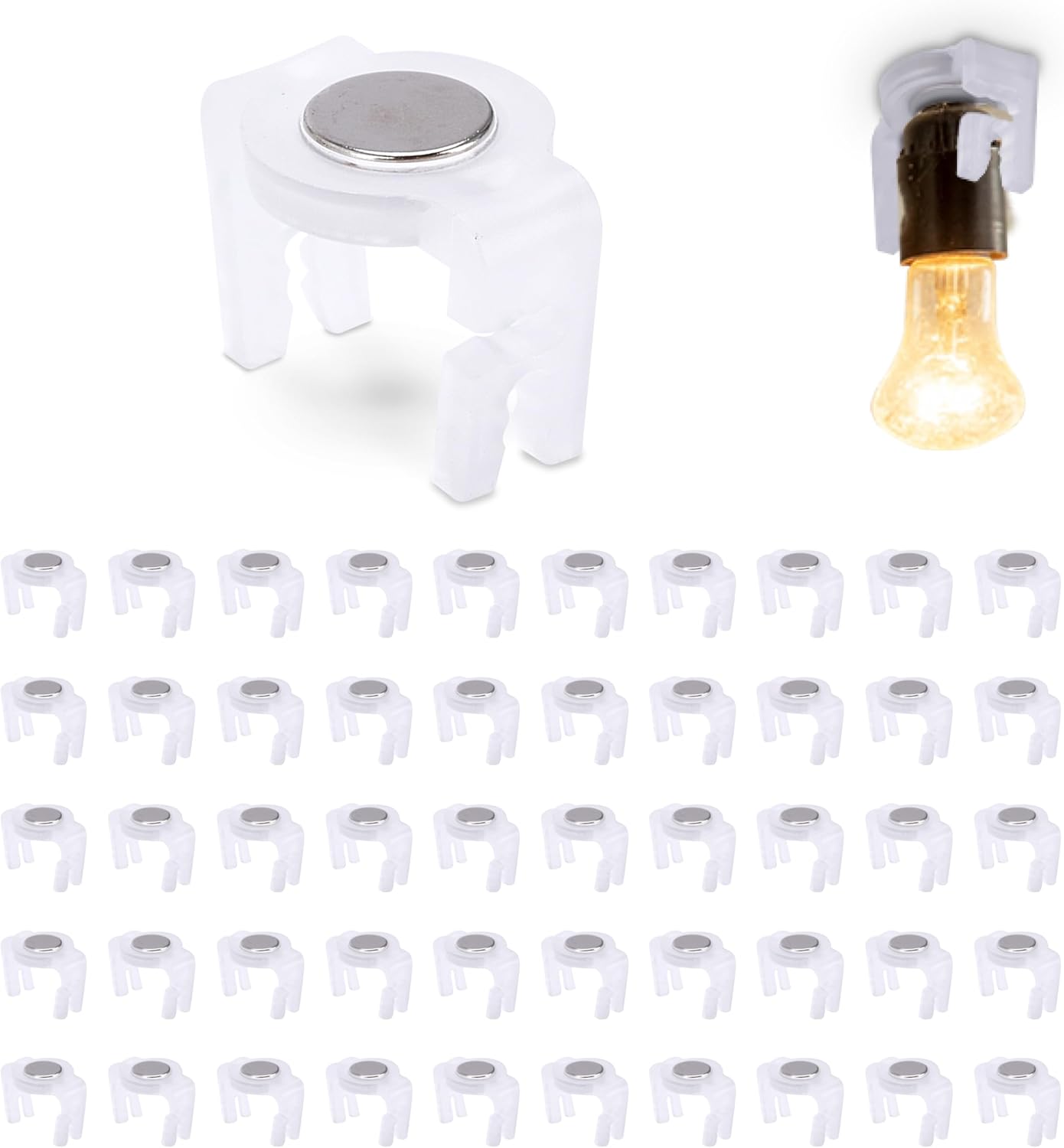 Magnetic Light Clips for C9 Sockets - 50 Pack Heavy Duty Clips