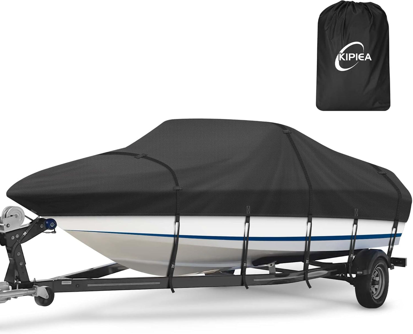 Kipiea Trailerable Boat Cover for 17-19 ft Heavy Duty Protection