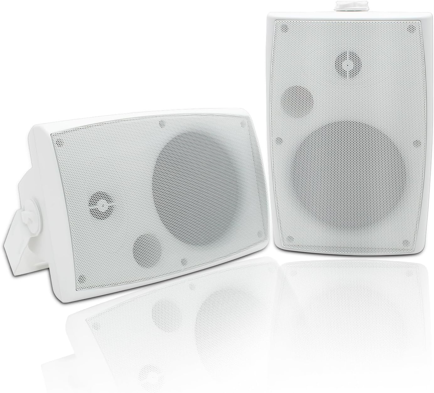 Powerful Bass Outdoor Speakers, Waterproof, 2-Way Wall Mounted, 6.5, White