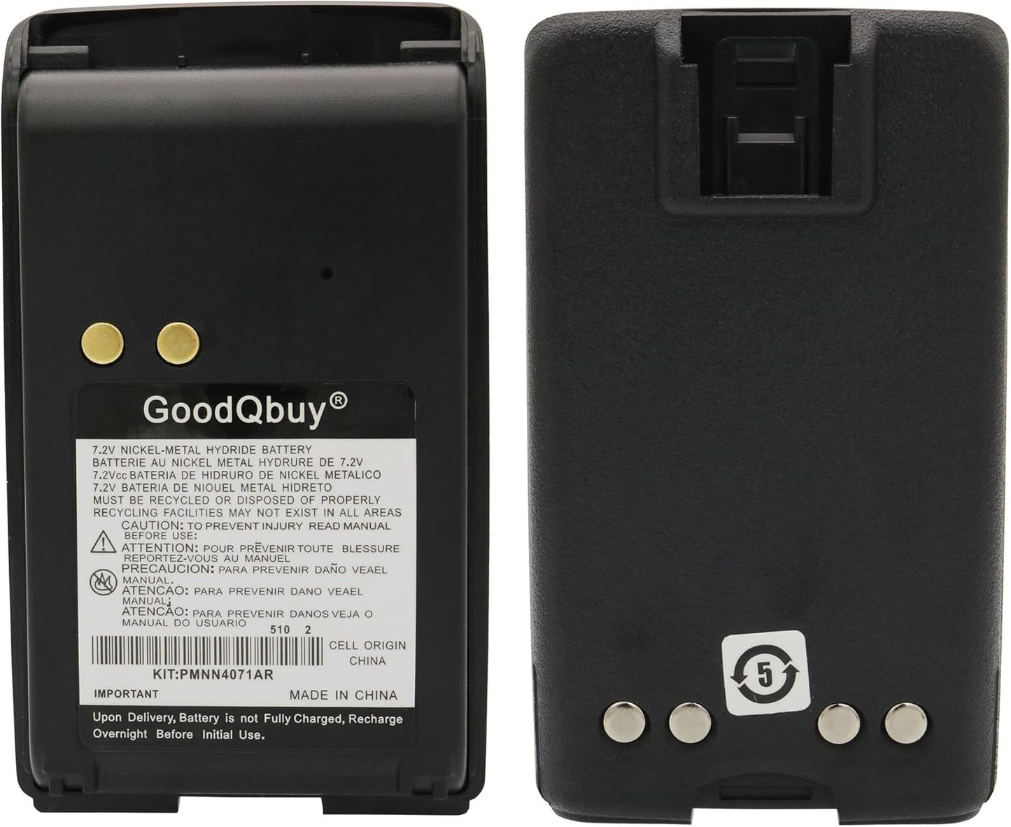 7.2V 1800mAh Ni-MH Replacement Battery for Motorola Radios