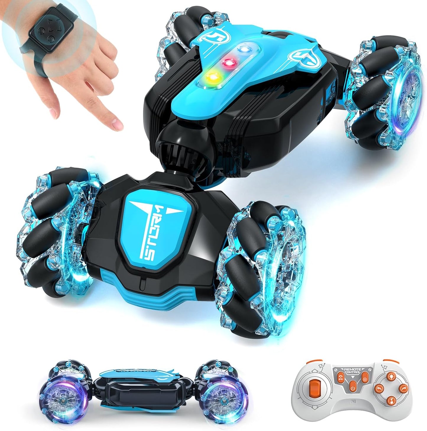 Gesture Sensing RC Stunt Car with Lights & Music for Kids