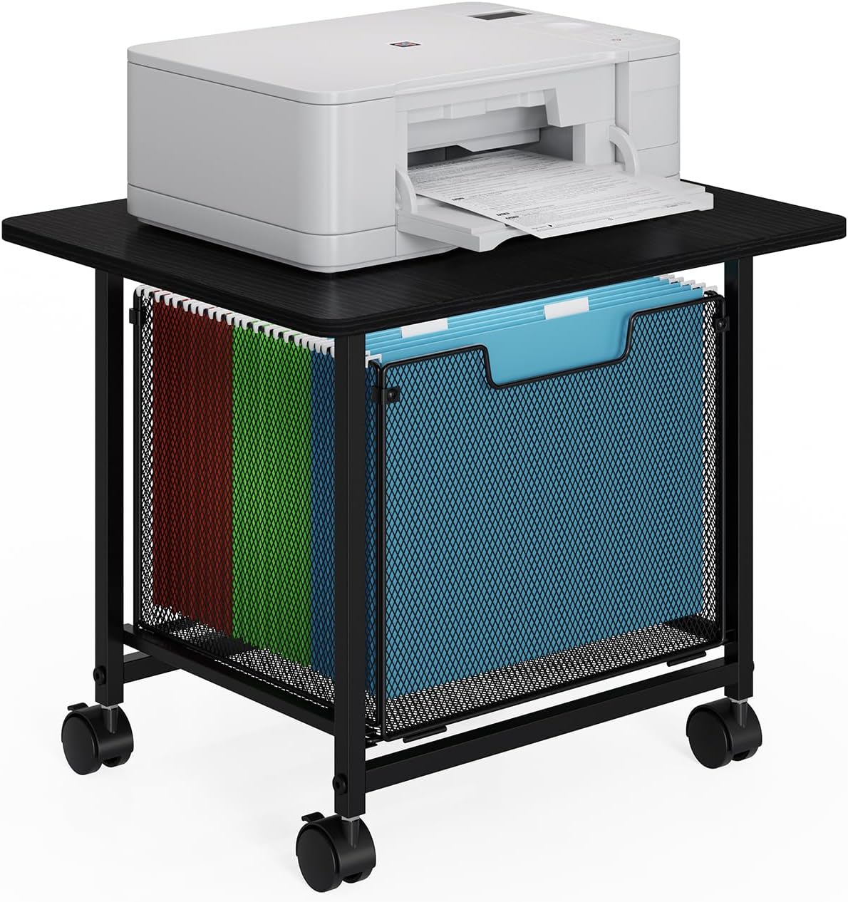 Mobile Printer Stand with Storage & Wheels - Sbanmao