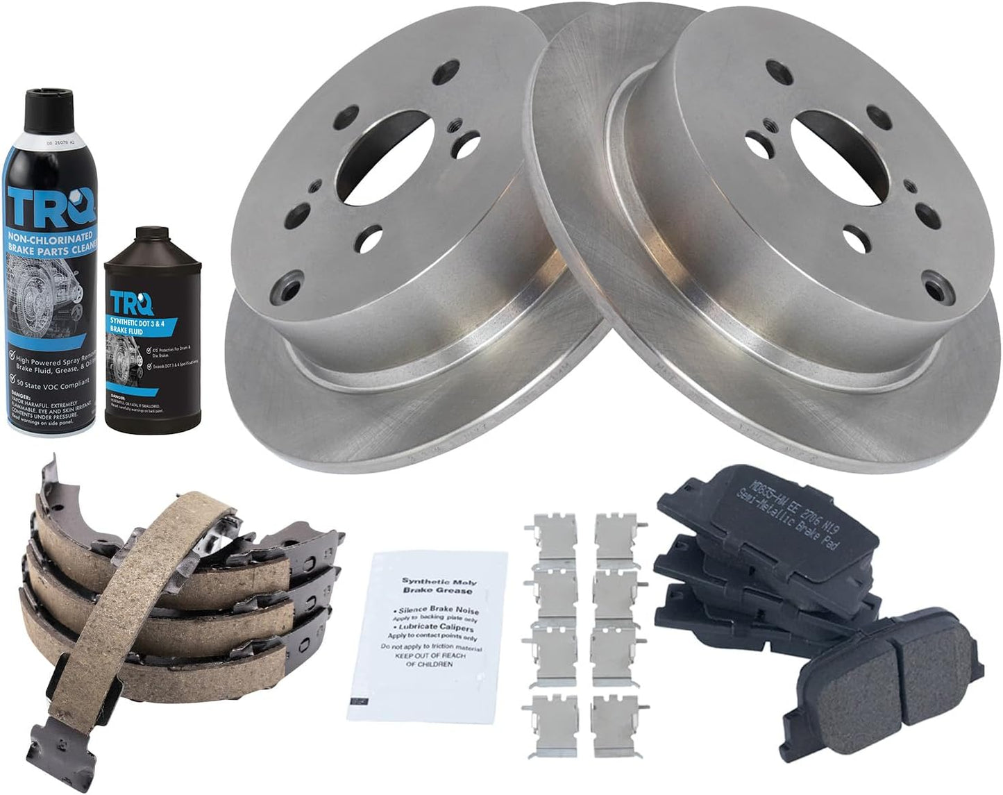 TRQ Rear Brake Pad & Rotor Kit for 2005-2010 Scion tC