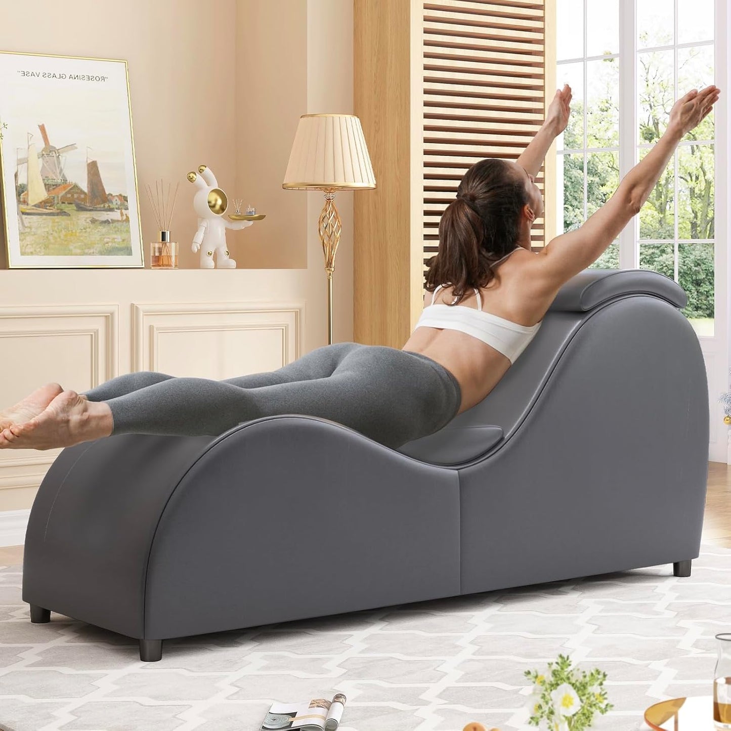 Balus 60'' Yoga Chair: Relaxation & Style in Dark Grey