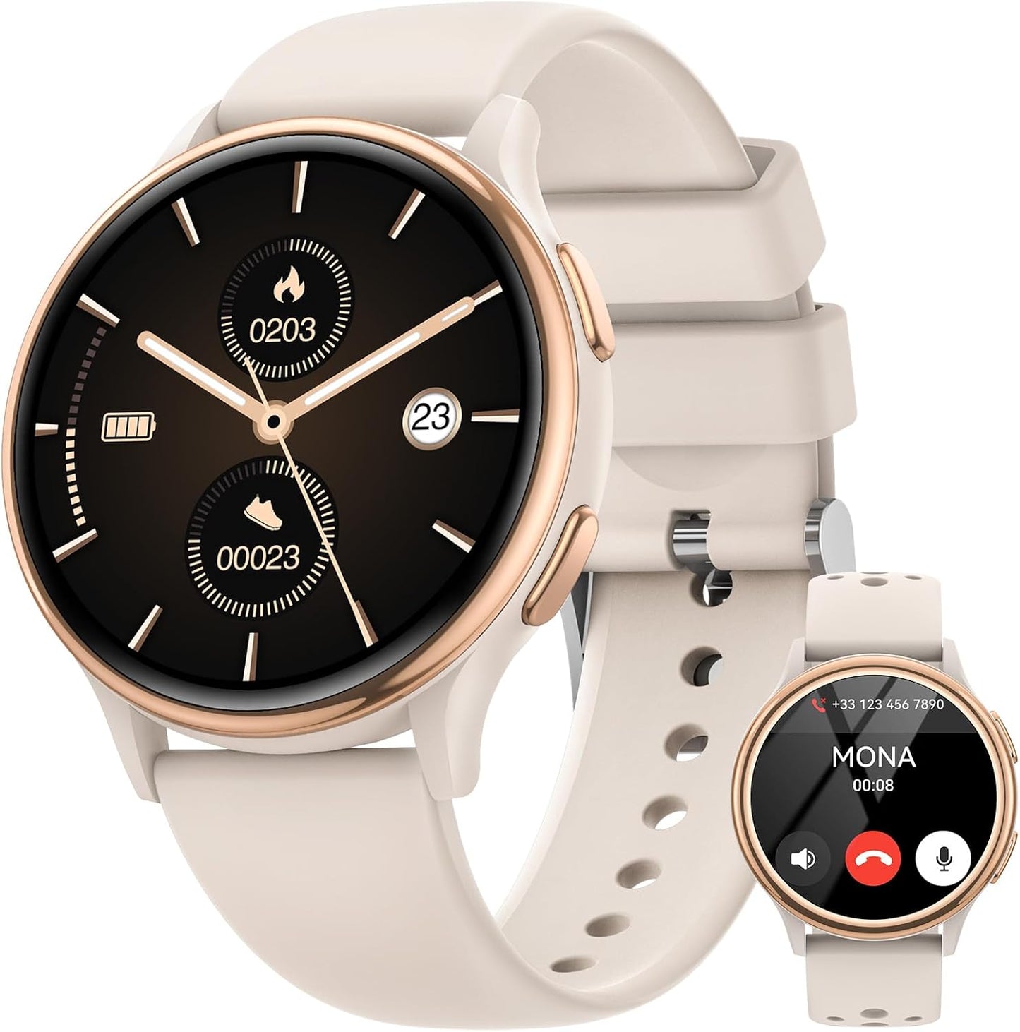RUXINGX Smart Watch: Make Calls, 400+ Faces, Fitness Tracker!