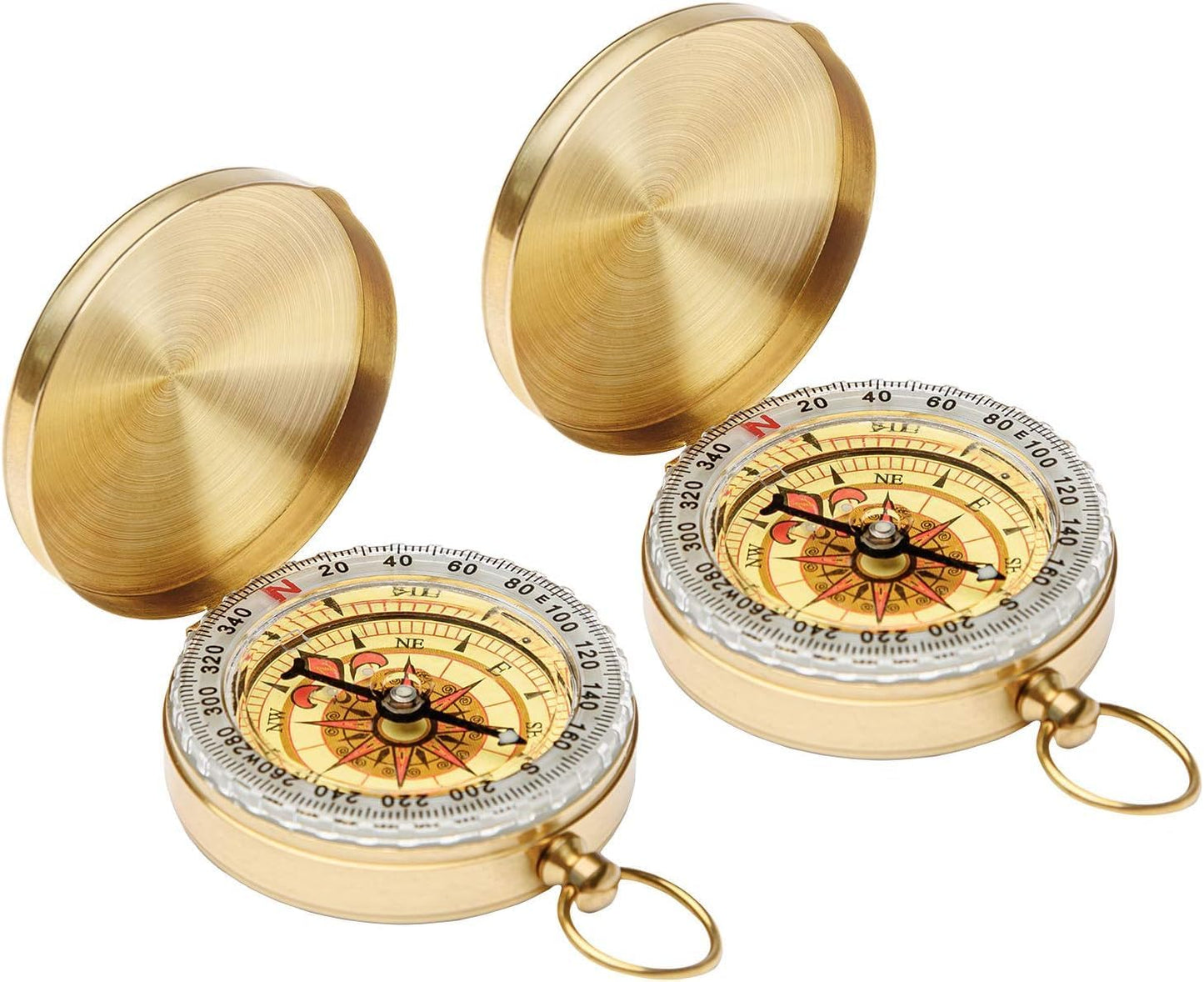 Golden Metal Pocket Compass - Waterproof Navigation