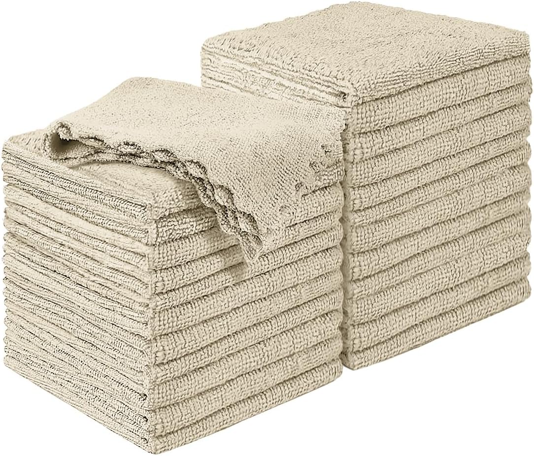 24 Pack Brown Microfiber Cleaning Cloths - Lint-Free & Absorbent
