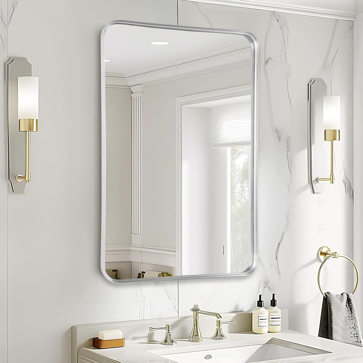 Fabuday Bathroom Wall Mirror - 36x24 Inch Rectangular Design