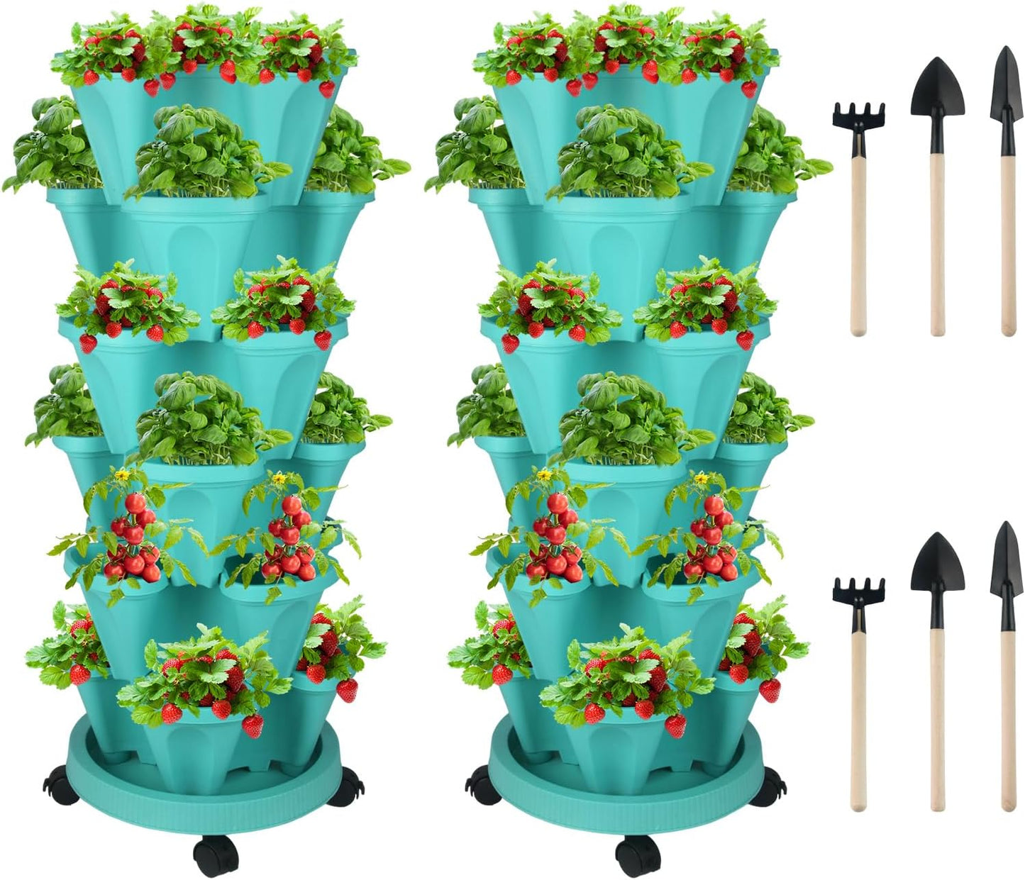 Vertical Planter 6 Tier Stackable Planters for Indoor Outdoor Use