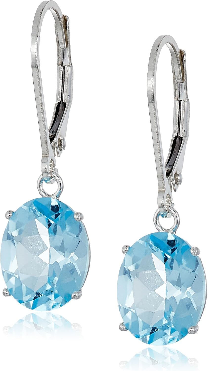 Elegant 925 Sterling Silver Birthstone Dangle Earrings for Women