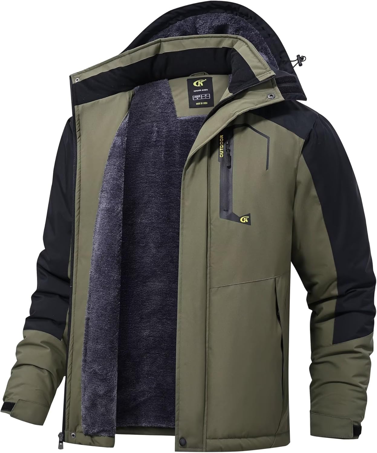QPNGRP Mens Waterproof Ski Snowboard Jacket for Winter Sports