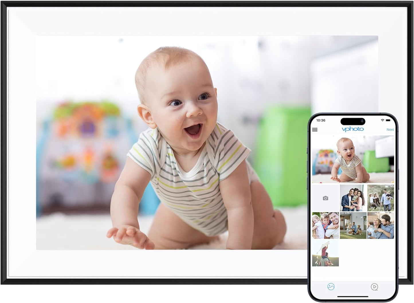 Dragon Touch 10.1ft' WIFI Digital Picture Frame for Family Moments