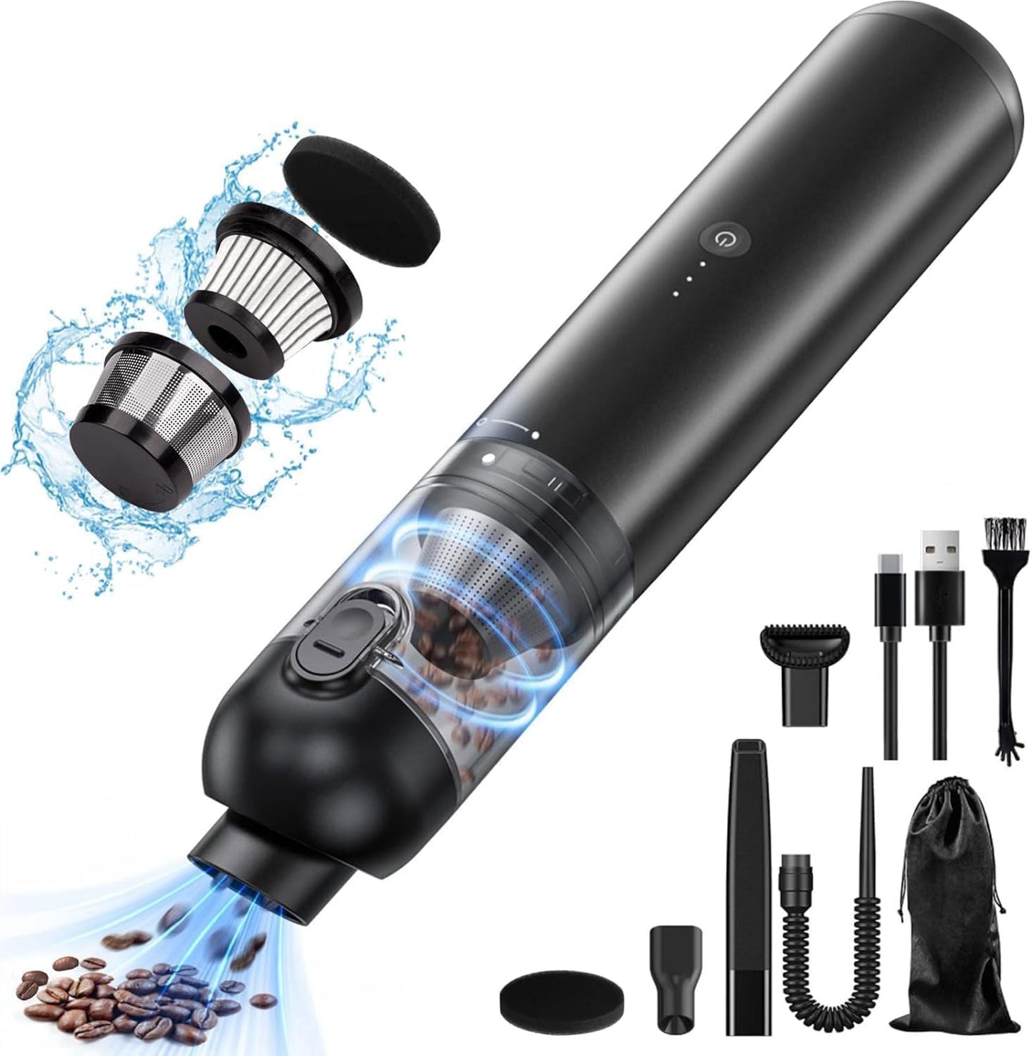 Powerful 16,000 Pa Handheld Car Vacuum - Pet Hair Buster