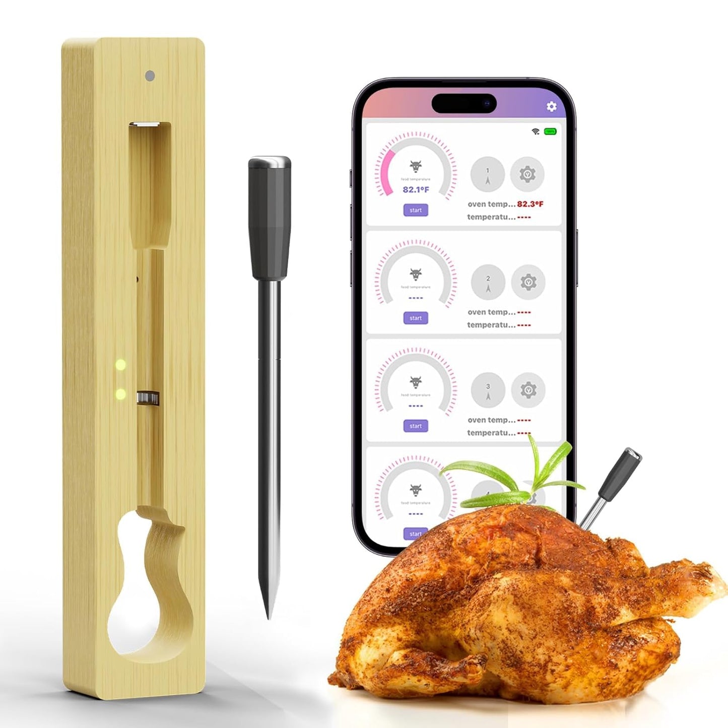 Wireless Smart Meat Thermometer - Perfect for BBQ