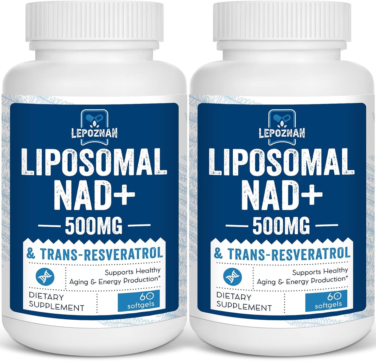 Liposomal NAD+ 500 mg with Trans-Resveratrol for Healthy Aging