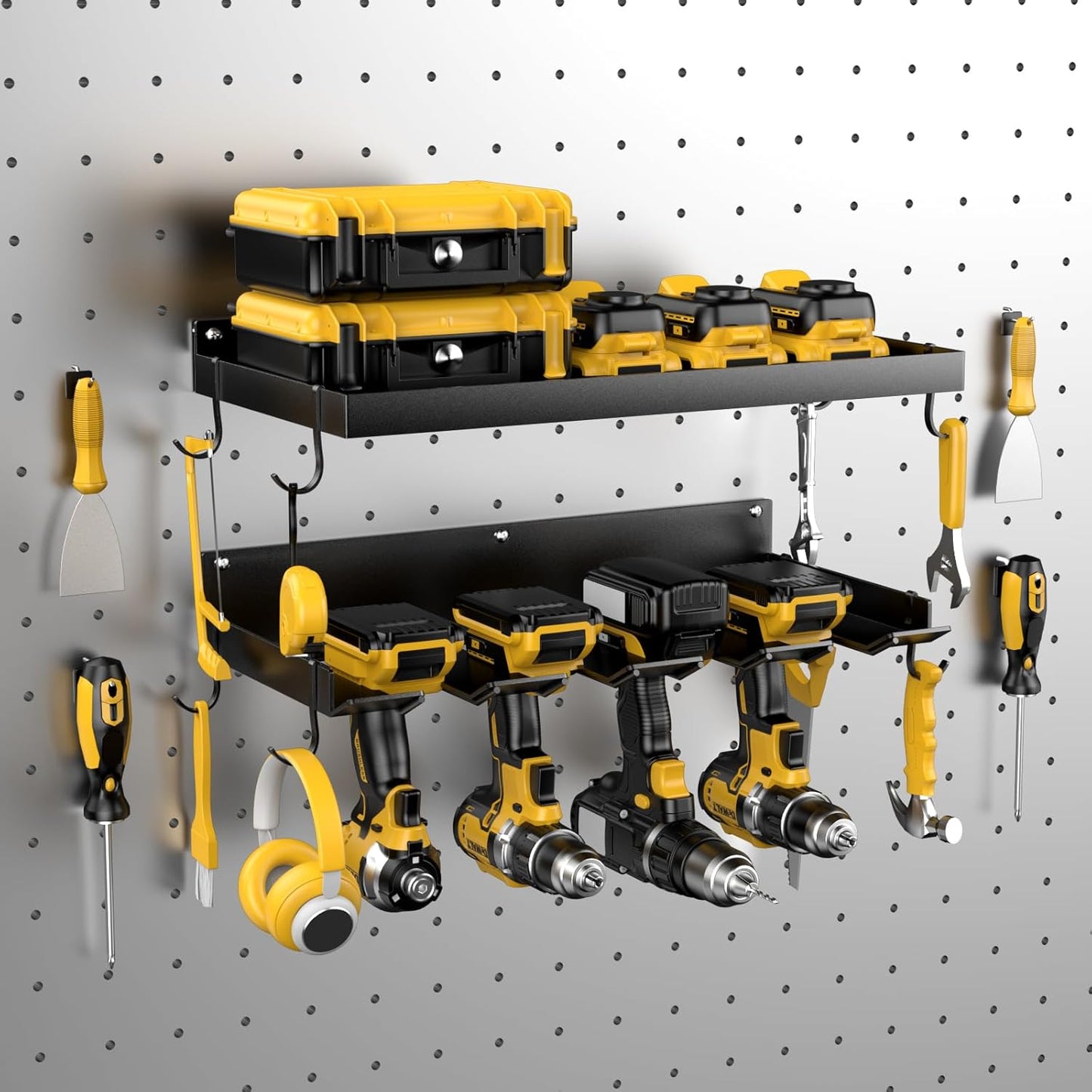 Heavy Duty Power Tool Organizer with 4 Drill Holder