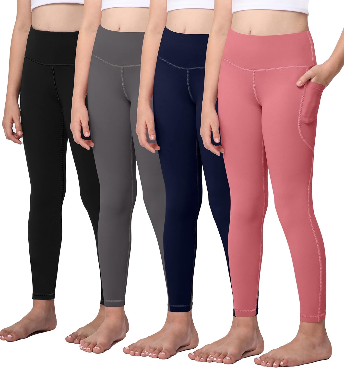 AENLLEY Yoga Active Leggings for Girls with 2 Pockets Design