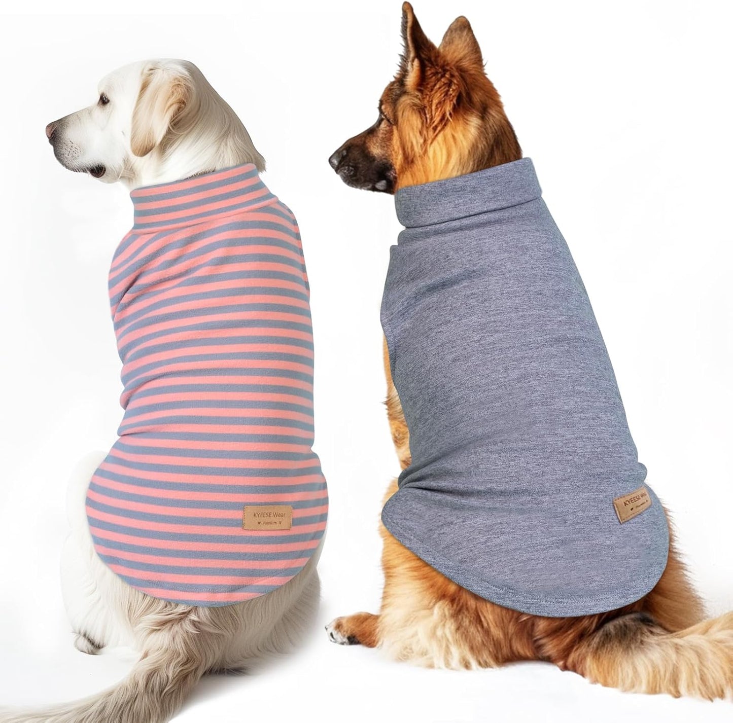 KYEESE 2Pack Dog Sweater for Large Dogs - Warm & Stretchy Coats