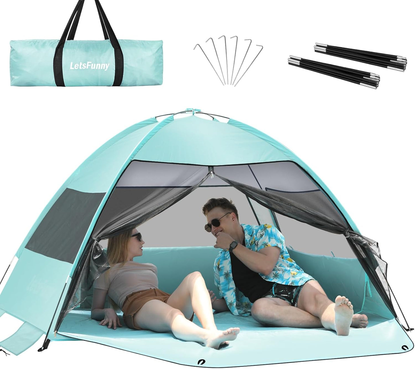 Easy Setup Anti-UV Beach Tent - Spacious & Protective
