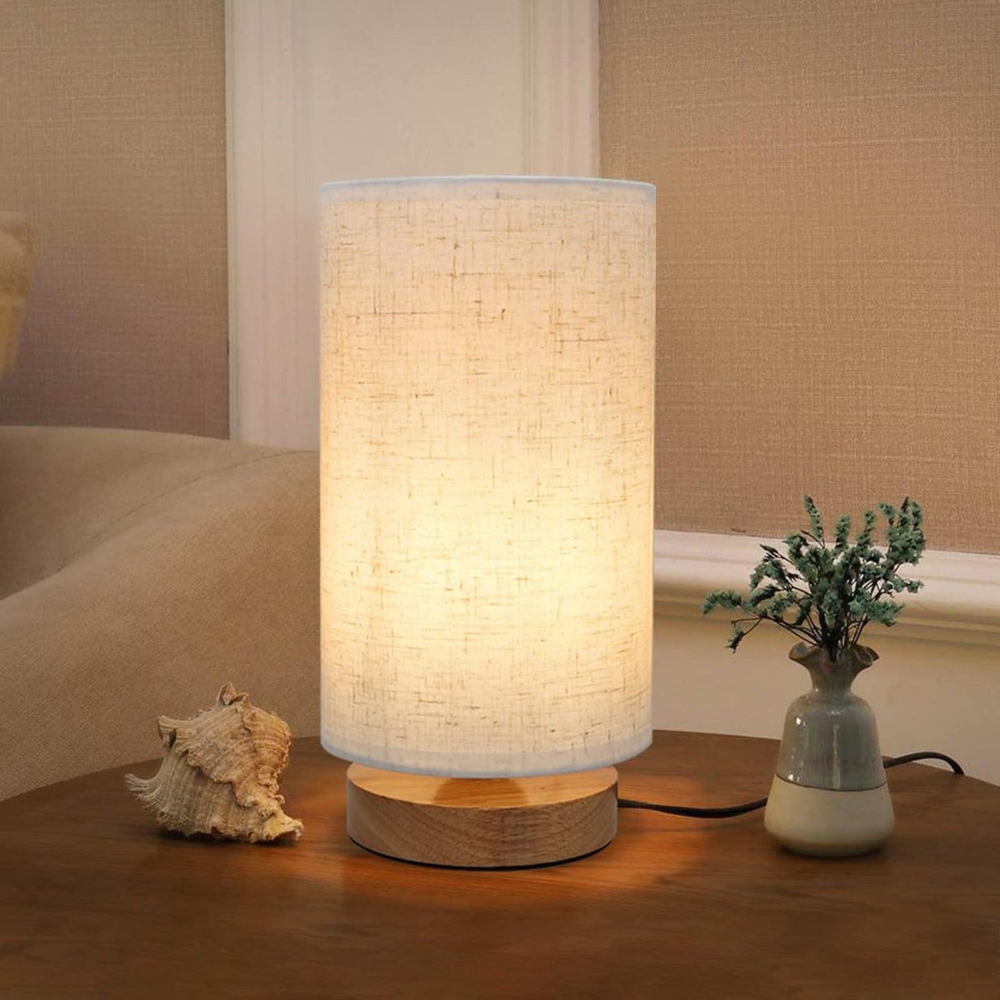 SEENSINY Minimalist Bedside Lamp - Cozy Nighttime Glow