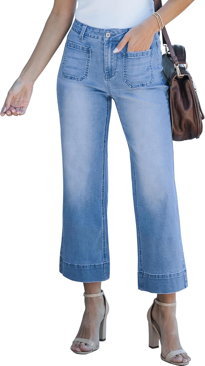 luvamia Wide Leg Jeans for Women - Trendy High Waisted Flare