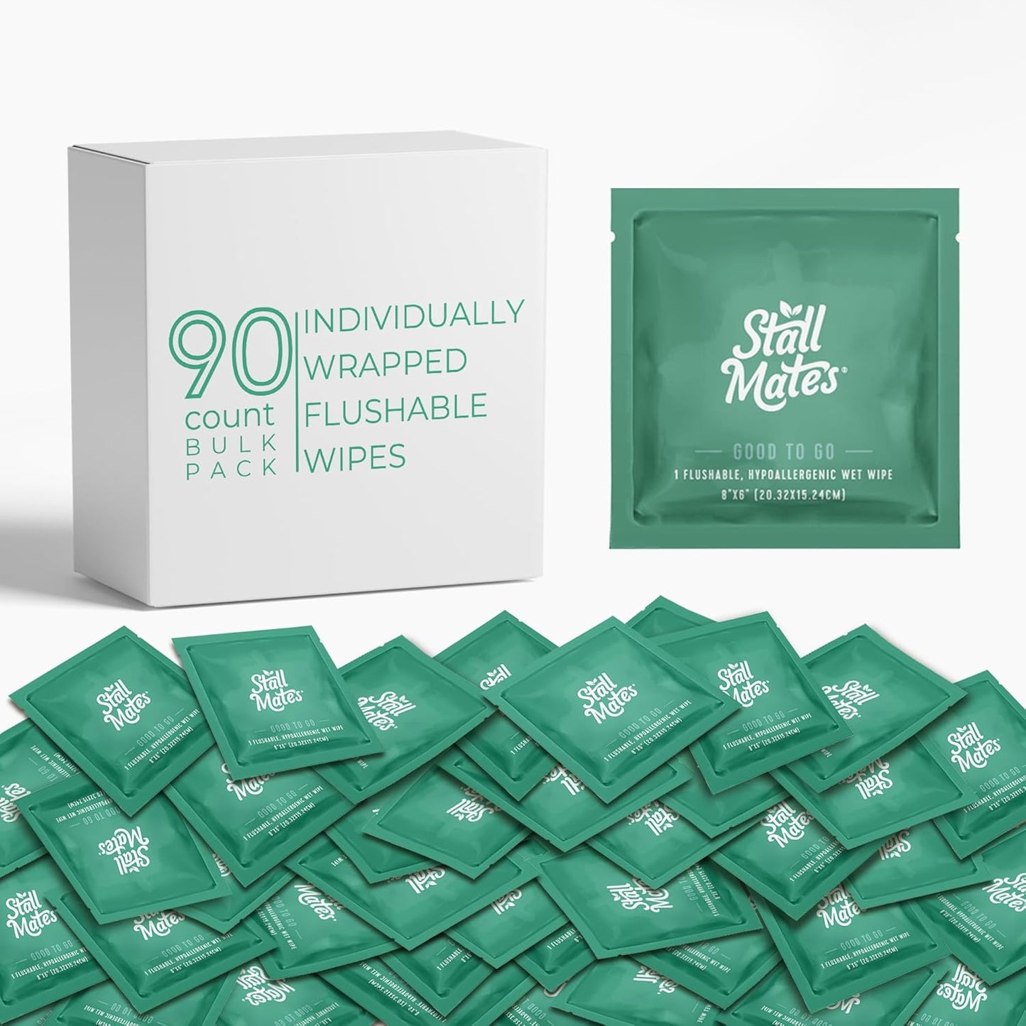 Stall Mates Flushable Wipes - Travel Friendly & Unscented