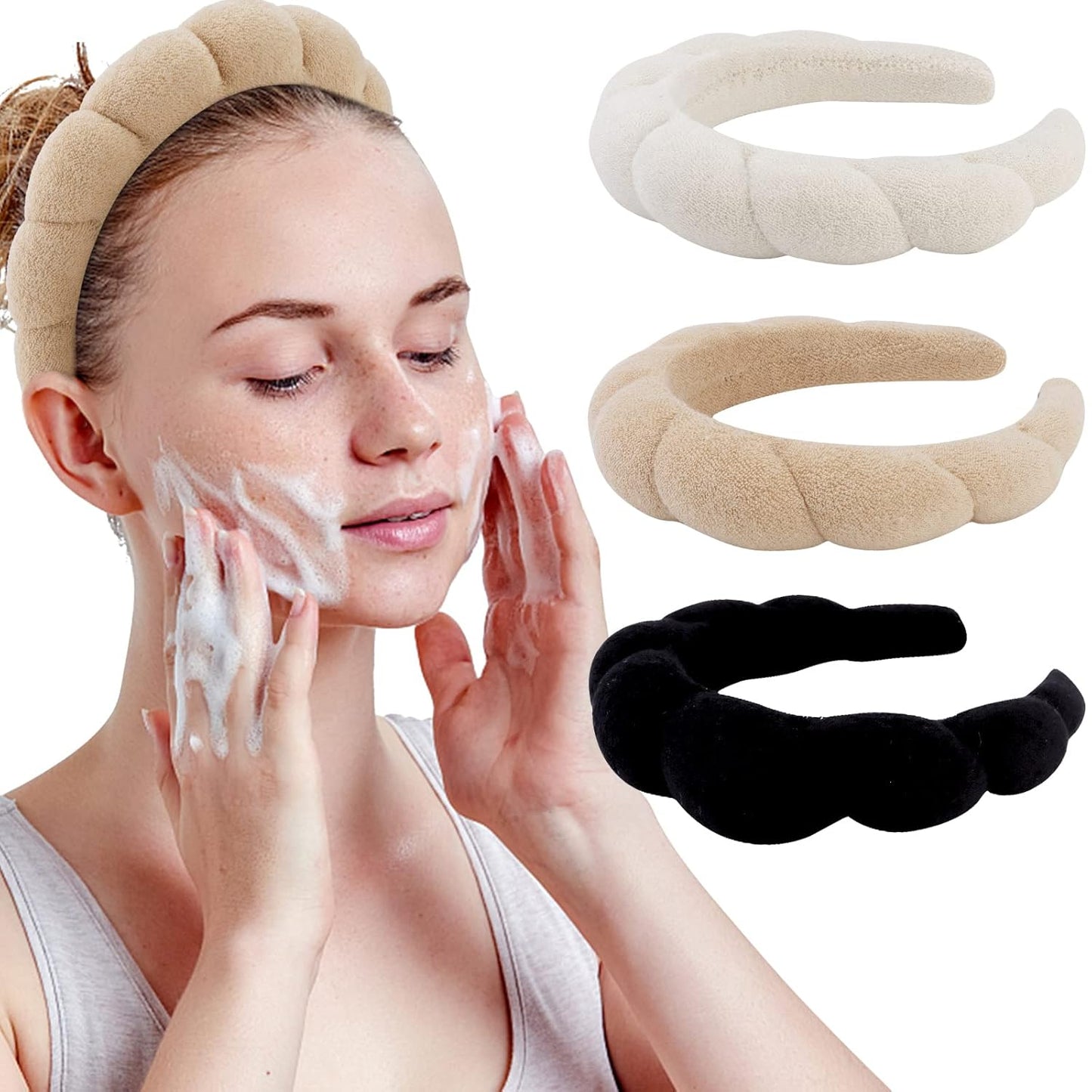 WHAVEL Spa Headband Trio for Skincare