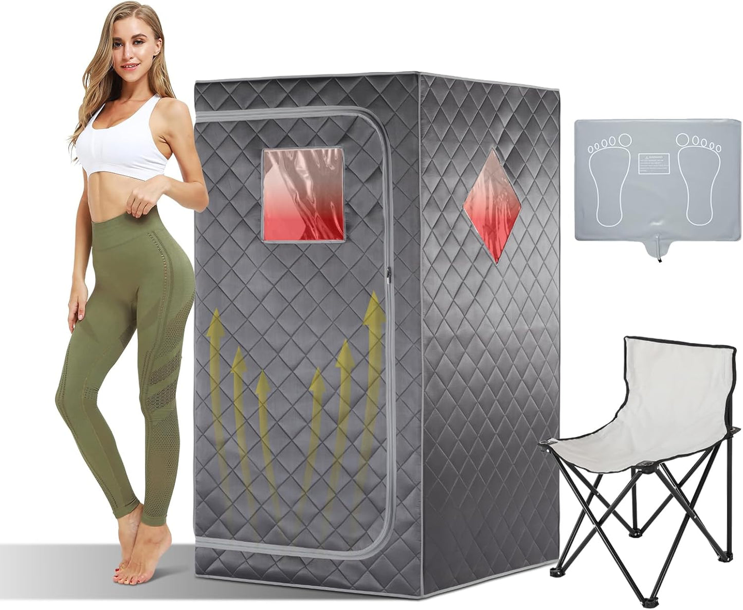 Home Spa Sauna Tent - Remote Control, Foot Pad, Chair