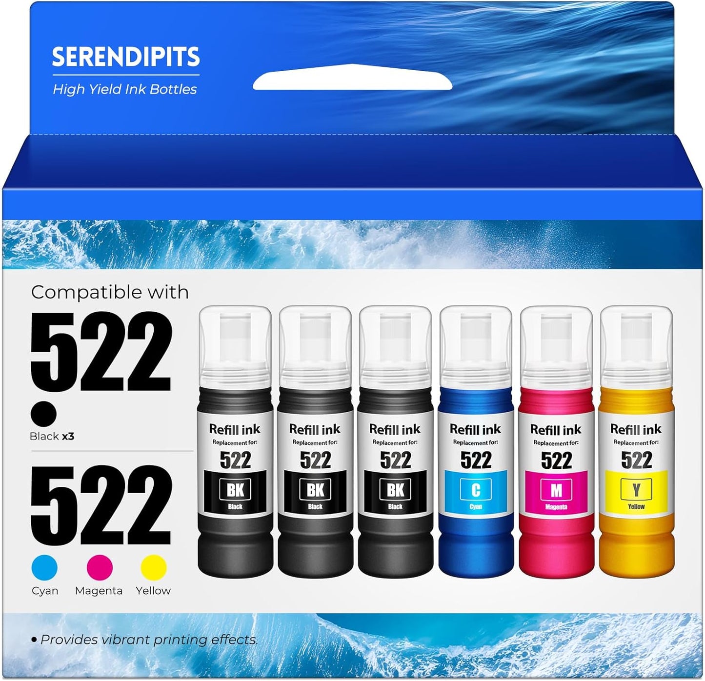 522 Ink Refill Bottles for ET-4800 ET-2800 ET-2400 Printers